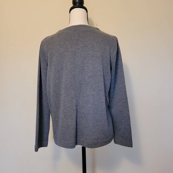 NWT Rebecca Malone Size PS Gray Long Sleeve Zip Cardigan Knit Sweater Pockets - Picture 8 of 16